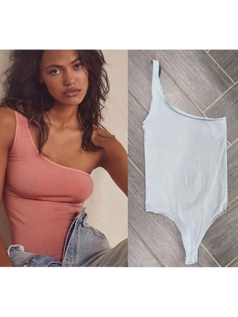 NEW Free People Intimately | Too Late seamless bodysuit in light blue (XS/S)